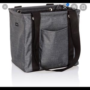Thirty-One Small Utility Tote Charcoal Crosshatch